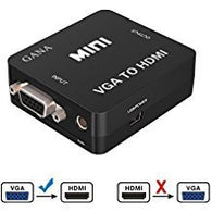 GANA Mini 1080p Full HD VGA to HDMI Audio Video Converter Adapter Box w/ USB Cable and 3.5mm Audio Port Cable