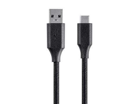 Palette Series 3ftUSB Type-C to USB-A 2.0 Cable, 480Mbps, 2.4A, Braided - Black