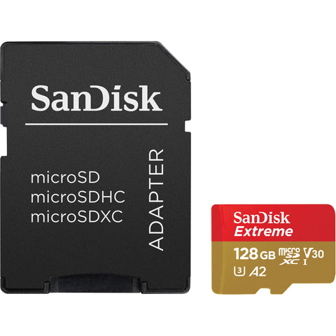SanDisk Extreme 128GB microSDHC USH-I Memory Card w/ Adapter