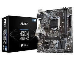 MSI H310M PRO-M2 LGA1151/ Intel H310/ DDR4/ SATA3&USB3.1/ M.2/ A&GbE/ MicroATX Motherboard
