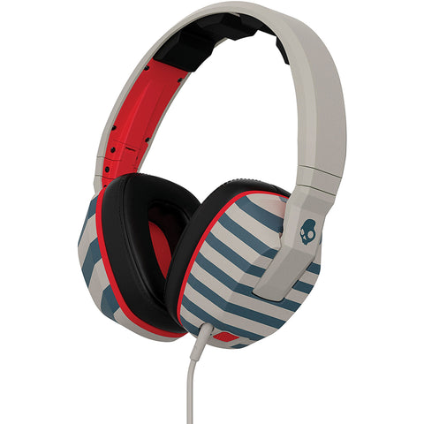 SkullCandy Crusher Headphones with Built-in Amplifier and Mic - Stripes/Tan