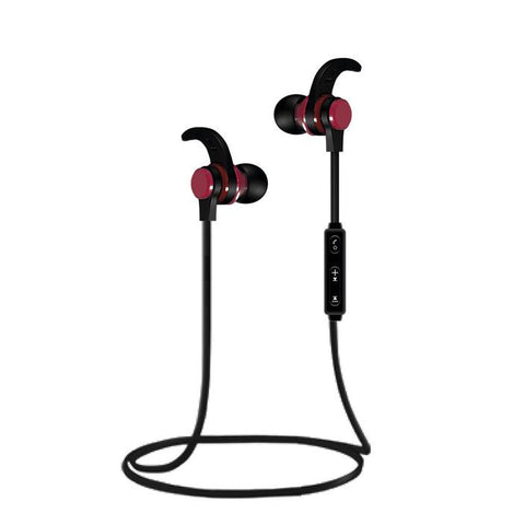 Unno Tekno Airbuds Bluetooth Wireless Earbuds w/ Mic - Red