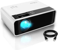 CiBest Mini Outdoor Movie Projector, 1080P & 200" Supported, Compatible w/ PS4, PC via HDMI, VGA, TF, AV & USB