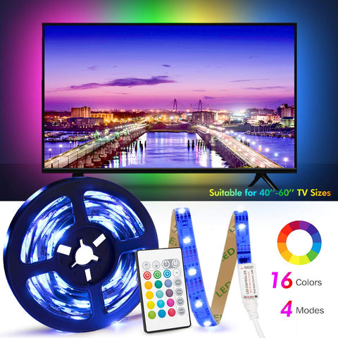 ZetHot USB TV LED Backlight - 8.2ft (2.5M) Suitable for 40 " to 65" TVs w/ Infrared Remote Control