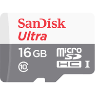 SanDisk Ultra 16GB microSDHC USH-1 Class 10 80mb/s w/ Adapter
