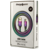 Chargeworx 6ft Lightning Iridescent Cable