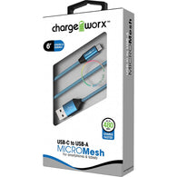 Chargeworx 6ft USB-C to USB-A MicroMesh Cable
