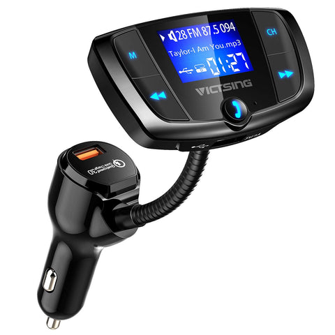 VicTsing QC3.0 Bluetooth In-Car w/ Power On/Off Switch & Large Display