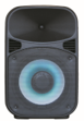MYO Two Way Active Black Loudspeakers 12" Sub/BT/MP3/SD Card/FM Radio/LED Light/1 Wireless Mic/Handle & Wheels