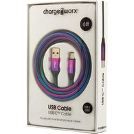 Chargeworx 6ft USB-C Iridescent Cable
