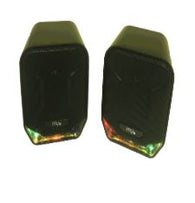 Myo Mini USB 2.0 LED SPEAKERS Volume & Light Control in Cable w/ 3.5mm Audio Connect - Black
