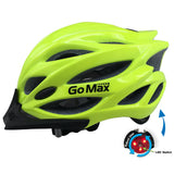 GoMax Aero Adult Adjustable Safety Helmet w/ Chin Strap, Visor & Rear LED Light - Large