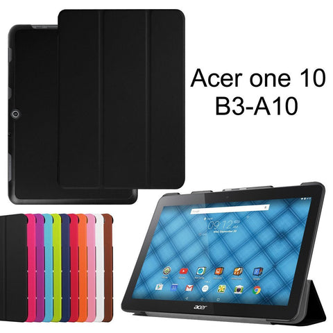 Acer Iconia One 10 B3-A10 Slim Shell 3-folding PU Leather Standing Cover Case 10.1"