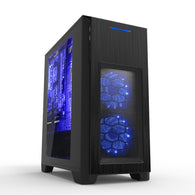 Myo G305 Black Gaming Case w/ 1 Rear LED Blue Fan