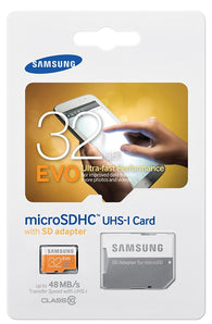 Samsung - EVO 32GB microSDHC Class 10 UHS-1 Memory Card