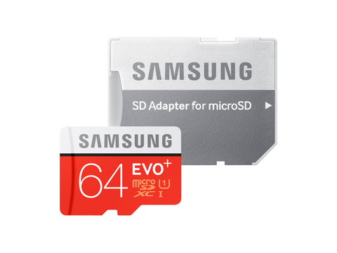Samsung - EVO+ 64GB microSDHC Class 10 UHS-1 Memory Card - Red/White