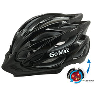 GoMax Aero Adult Adjustable Safety Helmet w/ Chin Strap, Visor & Rear LED Light - Medium