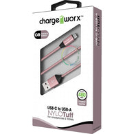 Chargeworx 3ft USB-C to USB-A Nylo Tuff Cable
