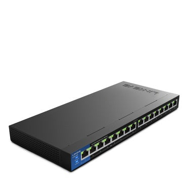 Linksys 16-Port Business Gigabit 1000 Mbps Unmanaged Switch with 8-Port PoE+ (LGS116P)