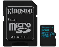 Kingston Canvas Go! 32GB microSDHC UHS-I Memory Card - Video Class V30 / UHS-I U3 / Class10