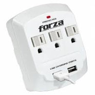 Forza 3 Outlet Surge Protector Wall Tap w/ Dual USB Charging Ports