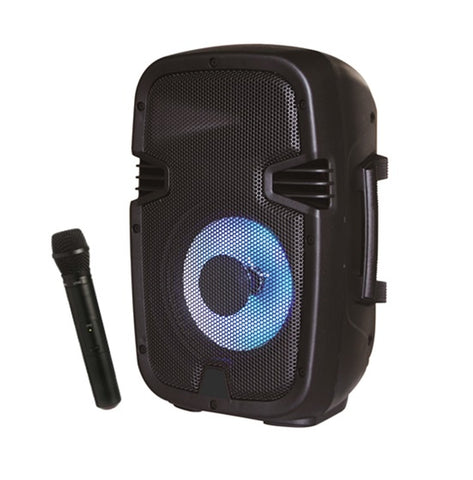 MYO Two Way Active Black Loudspeaker 8" Sub/BT/SD Card/MP3/FM Radio