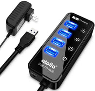 atolla Powered 4-Port USB 3.0 Hub w/ 1 USB Smart Charging Port