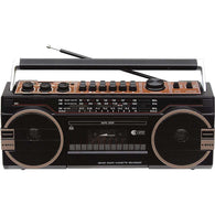 Supersonic Bluetooth Wireless Boombox Portable 3 Band Radio and Cassette Recorder