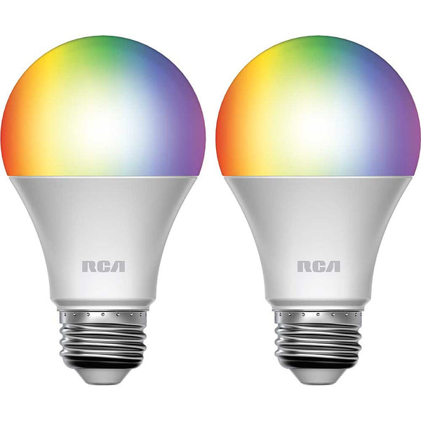 RCA Dimmable RGB Smart Wi-Fi LED Bulb 2 Pack - 800 Lumens