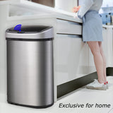 BestOffice Touch Free Sensor Stainless Steel Trash Can, 13.2-Gallon