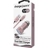 Chargeworx 3.4A USB Car Charger & Lightning Cable