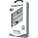 Chargeworx 3ft USB-C to USB-A Nylo Tuff Cable