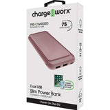 Chargeworx CX6861 10000mAh Dual USB Slim Power Bank