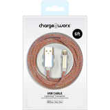 Chargeworx "FlexKnit" 6ft Lightning Cable