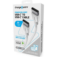 Chargeworx Power Delivery USB-C to USB-C 6ft Cable