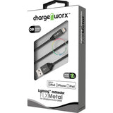 Chargeworx "FLX" Metal 3ft Lightning Sync & Charge Cable