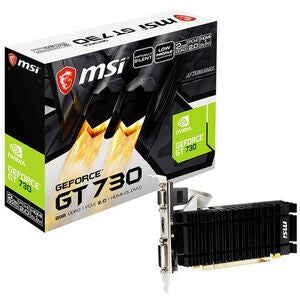 MSI NVIDIA GeForce GT 730 N730K-2GD3H/LPV1 2GB GDDR3 DL-DVI-D/HDMI/D-SUB Low Profile Video Card