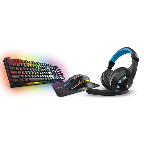 GamePunk Battle Station 4-in-1 Gaming Accessories Bundle - Keyboard, Mouse, Mouse Pad & Headphones