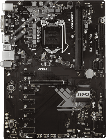 MSI H310-A PRO LGA1151/ Intel H310/ DDR4/ SATA3/ USB3.1/ A&GbE/ ATX Motherboard