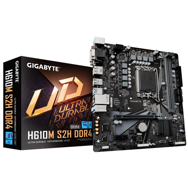 Gigabyte H610M S2H V2 DDR4 - 1.0  - LGA1700/Intel 610/DDR4/ USB 3.2 Gen 1/ Gigabit LAN/ HD Audio (8-channel)/micro ATX Motherboard