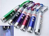 Laser Pointer with Red Laser- UV Light & LED Light + key cli