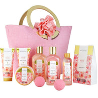 Spa Gift Basket for Women - Spa Luxetique Spa Gifts for Women, 10pcs Rose Home Spa Sets, Relaxing Gift Basket with Bath Salts, Body Lotion, Bubble Bath
