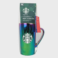 Starbucks Holographic Seasonal Latte Mug 1oz Stbks Classic Cocoa Powder Mix Gift Set