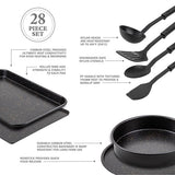 Thyme & Table Non-Stick Cookware & Bakeware 28 Piece Set - Gold