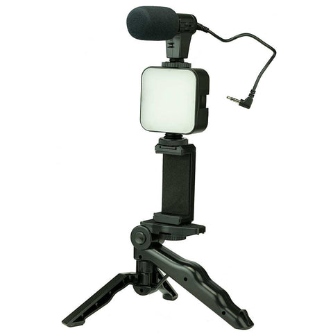 Slide Vlogging Pro Grip w/ Light & Microphone