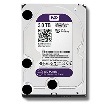 WD Purple 3TB Surveillance Hard Drive 5400 RPM SATA 6 Gb/s 64MB