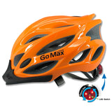 GoMax Aero Adult Adjustable Safety Helmet w/ Chin Strap, Visor & Rear LED Light - Large