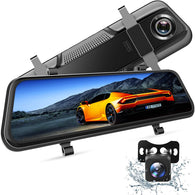 VanTop H609 Dual 1080P Mirror Dash Cam with 10" IPS Full Touch Screen w/Waterproof BackupRear View Camera, Night Vision, Parking Monitor, Loop Recording