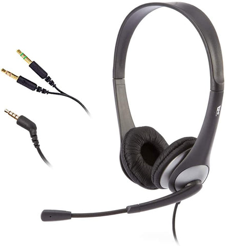 Cyber Acoustics Stereo Headsets w/ Noise Cancelling Microphone & Y-Adapter