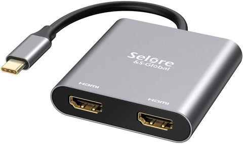 Selore USB Type C to Dual HDMI 4K Adapter